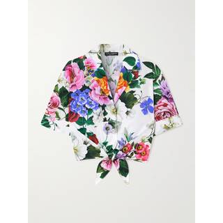 Dolce&Gabbana Cropped floral cotton shirt - white - M