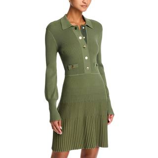 Veronica Beard Lauper ribbed-knit sweater dress - green - L