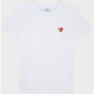 PS Paul Smith 100% Bomuld Hjerte Graphic Hvid T-shirtStor