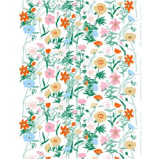 Marimekko Perenna bomuldsstof White-green-beige-light pink