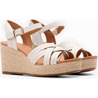 Clarkstil kvinder. 26181464 Sabina Strap-sandaler i læder, hvide (39), 8-10, Spænder, Casual