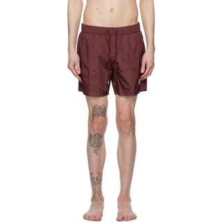 Moncler Nylon Swim Shorts Burgundy