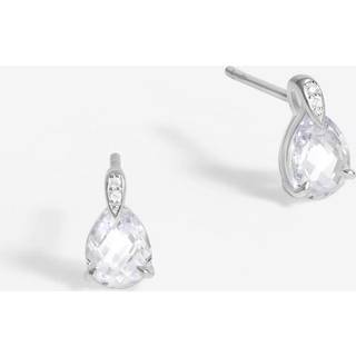 Simply Silver Simply Silver Silver Tone 925 Cubic Zirconia and Pave Pear Drop Stud Earrings