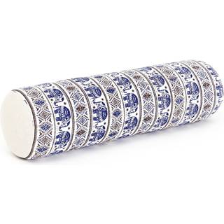 Leewadee Small Yoga Bolster - Formbehandling Cervical Neck Roll Tube Kudde för bekväm läsning Kapok Fyllning 20 x 6 x 6 tum blått vitt