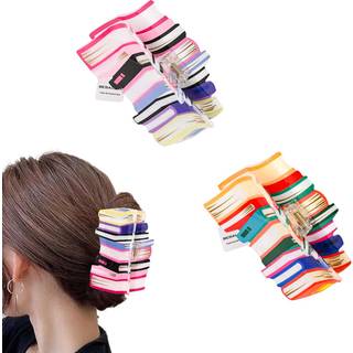 2pcs Book Hair Claw Clips - Tilbage til skolens hårklip til tykt tyndt hår Funny Teacher Orange Pink Hair Barrettes Tilbehør til kvindelige bogel