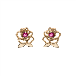Disney øreringe - Rose med rubin 9 karat guld - 60333018
