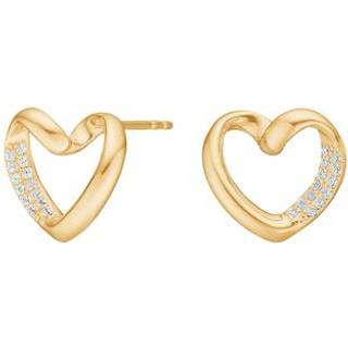 Joanli hjerteøreringe i forgyldt med cubic zirkonia