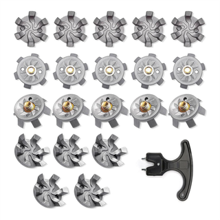 20 stk. udskiftning af golfskospikes, golfskoklamper med skruenøgle