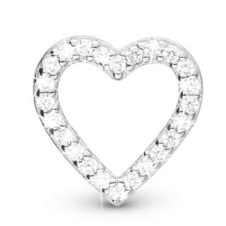 Christina Jewelry Shimmery Heart sølvcharm til sølvarmbånd på 4 mm
