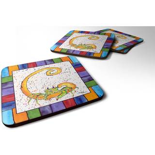 """" Caroline's Treasures 8426-CFC Beach and Seafood Foam Coasters (Sæt på 4) 3,5 """" ""H X 3,5"" """" W Multicolor """"