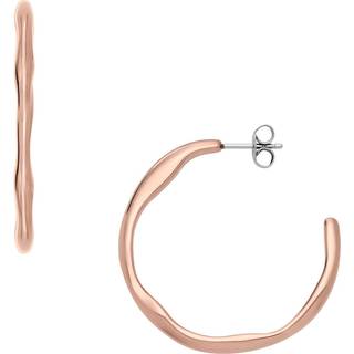 Skagen Moderne Stak Rose Gold-Tone Stainless Steel Hoop Ladies Earrings SKJ1874791