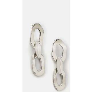 Mint Velvet Mint Velvet Silver Tone Hammered Chain Earrings