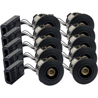 10 stk. indbygningsspot Inno88 - GU10, Sort, IP44, godkendt i isolering