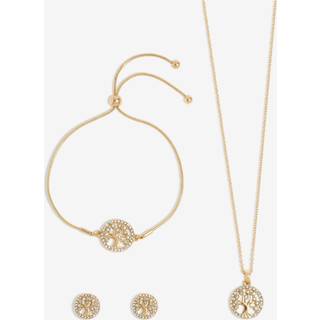 Jon Richard Jon Richard Gold Tone Crystal Tree Of Life Trio Set