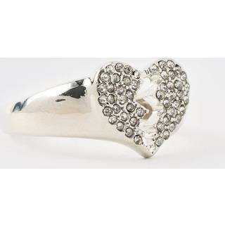 Mens Iced Broken Heart Ring In Silver
