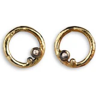Savannah Sterling Sølv Ørestikker fra By Birdie med 18 Karat Guld og Diamanter 0,03 Carat