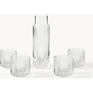 Mundblæst karaffel Aleo med vandglas, 5-sæt