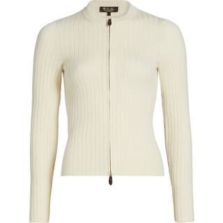 Loro Piana Coste ribbed-knit cashmere jacket - white - XL