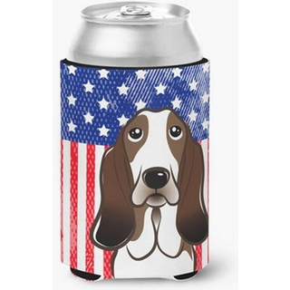 """" Caroline's Treasures BB2173CC American Flag og Basset Hound Can eller Bottle Hugger Multicolor """"