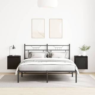 Væghængt Sengebord 38X34X40 Cm Kunsteg - 2 / Sort