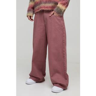 Mens Mauve Extreme Baggy Fit Washed Jeans