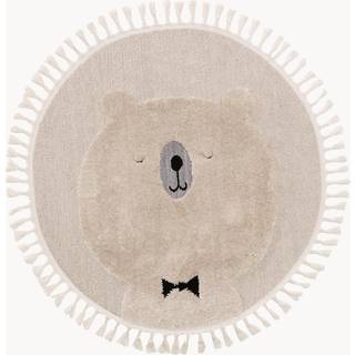 Rund børnetæppe Momo med kvaster og høj-lav-effekt