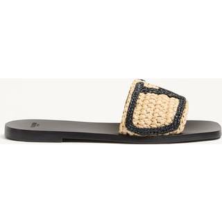 Valentino Garavani Viva Superstar embroidered crochet slides - neutrals - EU 36