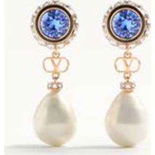 Valentino VLogo embellished drop earrings - gold - One Size