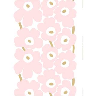 Marimekko Unikko satinstof White-Light pink-gold