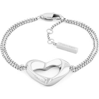 Double Chain Heart Bracelet - Silver - One Size