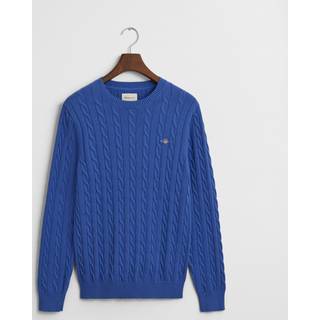 GANT Herre Crewneck sweater af bomuld med kabelstrik (XXXL)