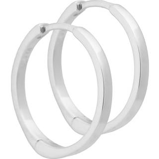 Martha, 20 mm. blank enkelt creol med kliklås i sterling sølv
