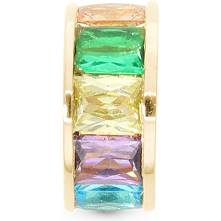 Christina Jewelry Multi color Baguette forgyldt charm til sølvarmbånd på 4 mm