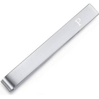 Honey Bear Herre Initial Alphabet Letter Tie Clip Bar Normal St?rrelse Gave 5,4 cm P S?lv