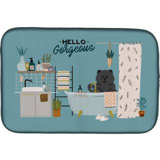 """" Caroline's Treasures CK7565DDM Black Chow i badekarvasket-tørringsmedier 14 x 21 multicolor """"