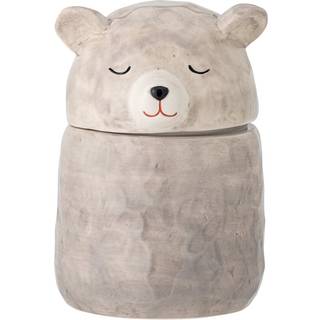 Bloomingville Puk krukke med låg Ø10 cm Grå