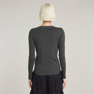 Overdyed Slim Top - Black - Women