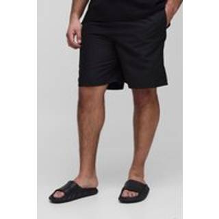 Mens Black Plus Long Length Swim Shorts