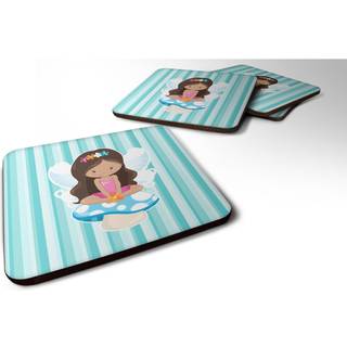 """" Caroline's Treasures Fairy on Mushroom Foam Coaster Set på 4 3,5 multicolor """"