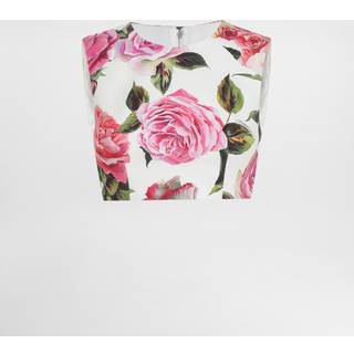 Dolce&Gabbana Floral cotton-blend crop top - pink - XXXL