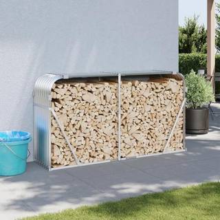 brændestativ 180x45x100 cm galvaniseret stål sølvfarvet