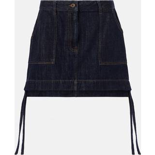 Loewe Anagram leather-trimmed denim miniskirt - blue - L
