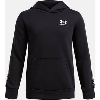 Under Armour Icon Fleece Taping Boys' Hoodie Black / White YSM (127 - 137 cm)