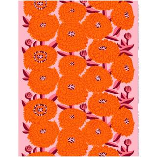 Marimekko Primavera stof Light pink-orange-winered