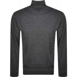 Emporio Armani Roll Neck Logo Wool Jumper Navy