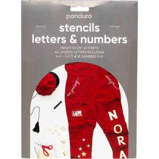 Skabeloner/stencils af plast, A-Z, Å, Ä, Æ, Ö, Ø + 0-9, 10 cm højde