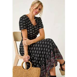 Roman Petite Geo Tryk Border Midi Kjole40