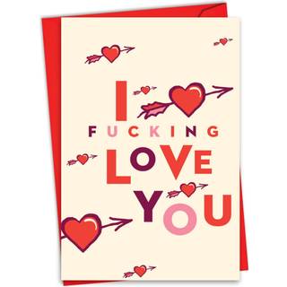 Nobleworks Valentines -kort til voksne - Funny Valentine's Gift Humor -kort med konvolut - Hjerte og Arrow C6941VDG