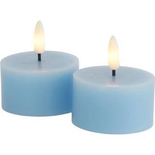 Sille Fyrfadslys 2 stk. sæt, Ø6xH3,4cm, Blue Skye
