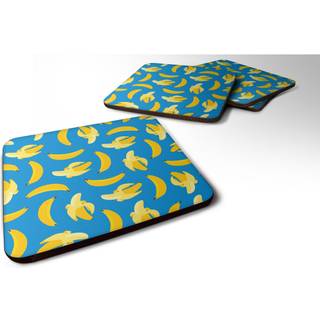 """" Caroline's Treasures Bananas på Blue Foam Coaster Set på 4 3,5 multicolor """"